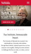 How nebraska.edu looks like on a mobile device such as an iPhone.