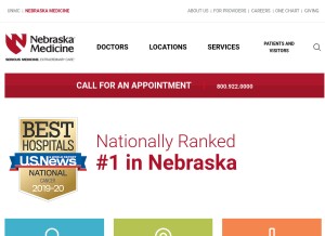 How nebraskamed.com looks like on a tablet such as an iPad.