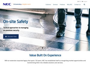How necam.com looks like on a tablet such as an iPad.