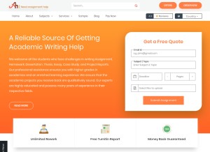 How needassignmenthelp.com looks like on a tablet such as an iPad.