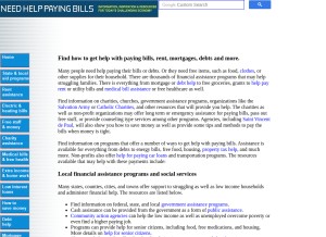 How needhelppayingbills.com looks like on a tablet such as an iPad.
