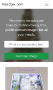 How needpix.com looks like on a mobile device such as an iPhone.