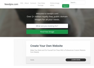 How needpix.com looks like on a tablet such as an iPad.