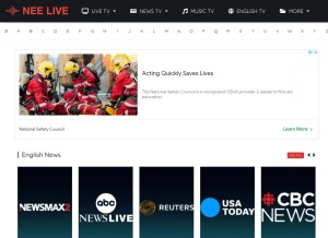How neelive.com looks like on a tablet such as an iPad.