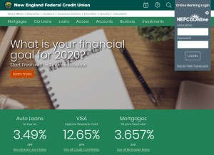 How nefcu.com looks like on a tablet such as an iPad.