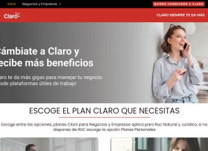 How negociosclaro.com looks like on a tablet such as an iPad.