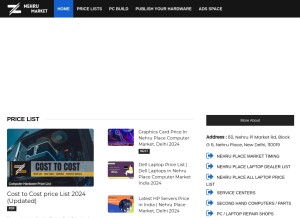 How nehrumarket.com looks like on a tablet such as an iPad.