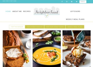 How neighborfoodblog.com looks like on a tablet such as an iPad.