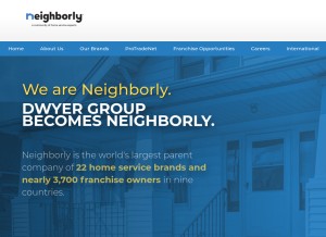 How neighborlybrands.com looks like on a tablet such as an iPad.