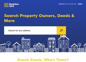 How neighborwho.com looks like on a tablet such as an iPad.