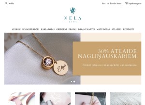 How nelagems.lv looks like on a tablet such as an iPad.