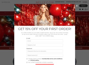 How nelly.com looks like on a tablet such as an iPad.