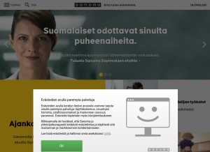 How nelonenmedia.fi looks like on a tablet such as an iPad.