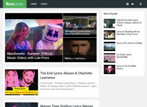 How nenolyrics.blogspot.com looks like on a tablet such as an iPad.