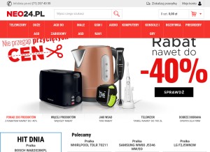 How neo24.pl looks like on a tablet such as an iPad.