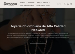 How neogoldjoyerias.com looks like on a tablet such as an iPad.