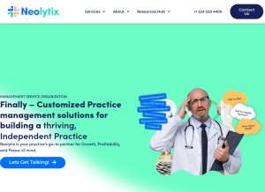 How neolytix.com looks like on a tablet such as an iPad.