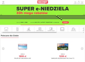 How neonet.pl looks like on a tablet such as an iPad.