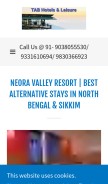 How neoravalleyresort.co.in looks like on a mobile device such as an iPhone.