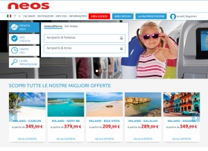 How neosair.it looks like on a tablet such as an iPad.