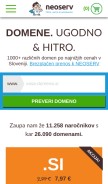 How neoserv.si looks like on a mobile device such as an iPhone.