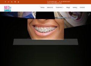 How neosmile.co.in looks like on a tablet such as an iPad.