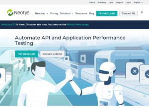How neotys.com looks like on a tablet such as an iPad.