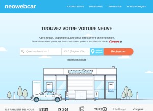 How neowebcar.com looks like on a tablet such as an iPad.