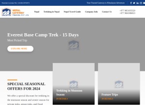 How nepalgatewaytrekking.com looks like on a tablet such as an iPad.