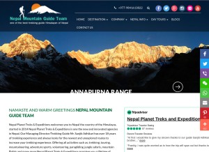 How nepalguideinfo.com looks like on a tablet such as an iPad.