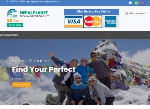 How nepalplanettreks.com looks like on a tablet such as an iPad.