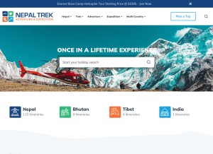 How nepaltrekadventures.com looks like on a tablet such as an iPad.