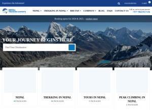 How nepaltrekkingexperts.com looks like on a tablet such as an iPad.