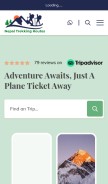 How nepaltrekkingroutes.com looks like on a mobile device such as an iPhone.