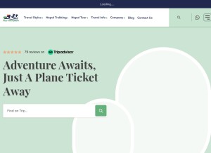 How nepaltrekkingroutes.com looks like on a tablet such as an iPad.
