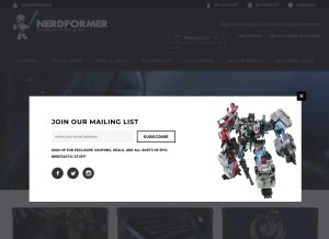 How nerdformer.com looks like on a tablet such as an iPad.