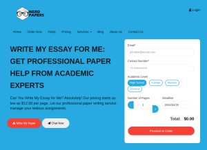 How nerdpapers.com looks like on a tablet such as an iPad.