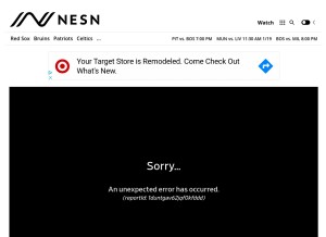 How nesn.com looks like on a tablet such as an iPad.