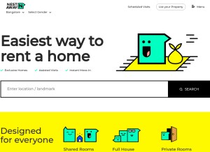 How nestaway.com looks like on a tablet such as an iPad.