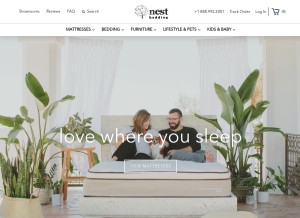 How nestbedding.com looks like on a tablet such as an iPad.