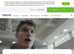 How neste.com looks like on a tablet such as an iPad.