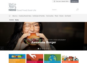 How nestleusa.com looks like on a tablet such as an iPad.