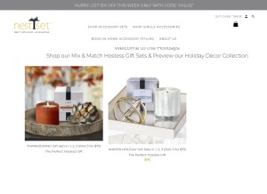 How nestset.com looks like on a tablet such as an iPad.