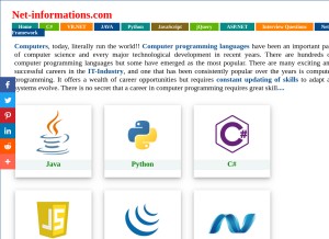How net-informations.com looks like on a tablet such as an iPad.