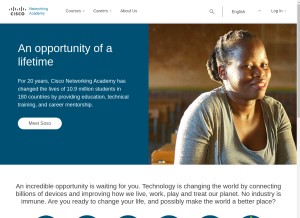 How netacad.com looks like on a tablet such as an iPad.