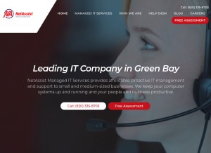 How netassistmsp.com looks like on a tablet such as an iPad.