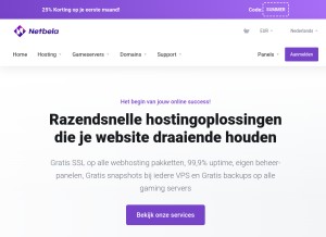 How netbela.nl looks like on a tablet such as an iPad.
