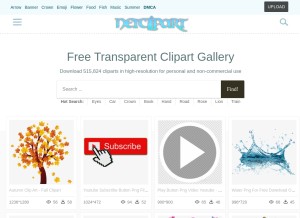 How netclipart.com looks like on a tablet such as an iPad.