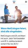 How netcologne.de looks like on a mobile device such as an iPhone.
