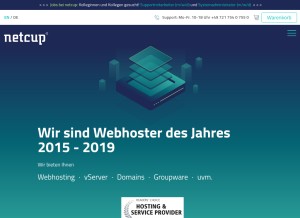 How netcup.net looks like on a tablet such as an iPad.